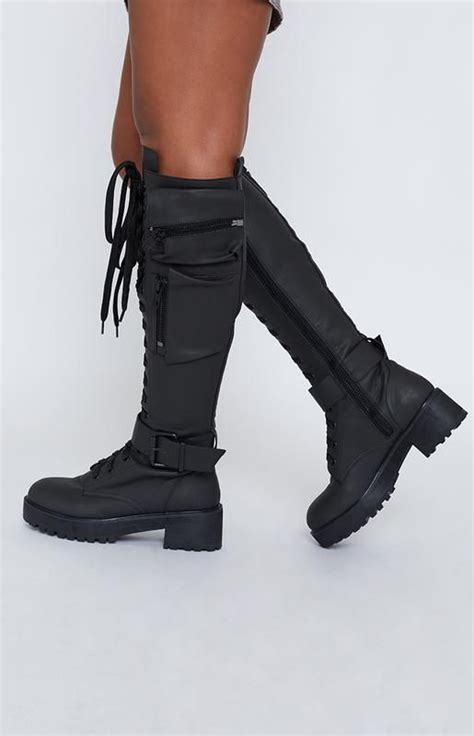 Current Mood Obsidian Pocket Combat Boots Boots Shoes Boots Ankle