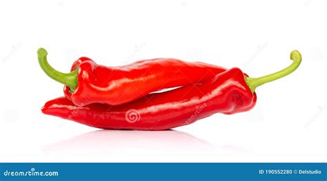Two Red Hot Chili Pepper Isolated On White Background Like People