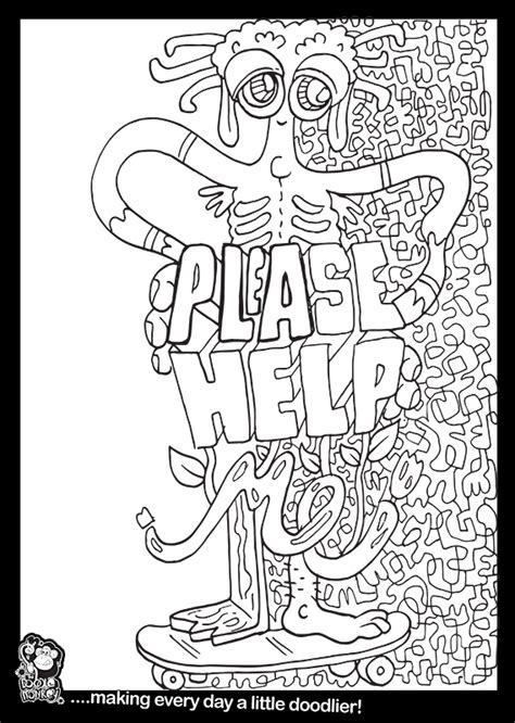 When god saves us, he gives us new motivations and new attitudes. Please Help Me colouring sheet - The Doodle Monkey