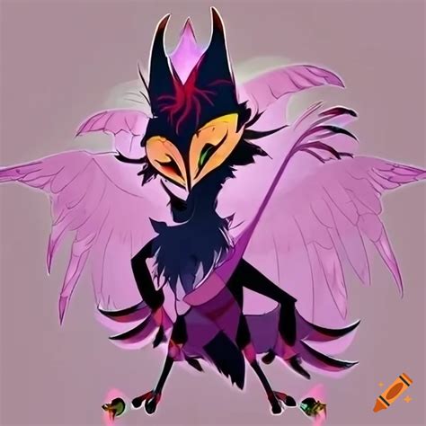 character design of a demon owl with black feathers and sharp claws on craiyon