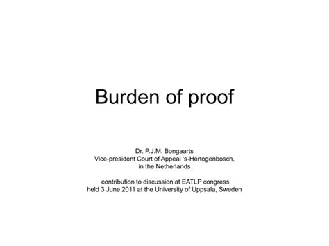 Burden Of Proof Powerpoint Presentation