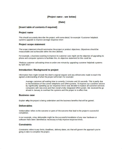 Project Overview Template 8 Free Word Document Downloads