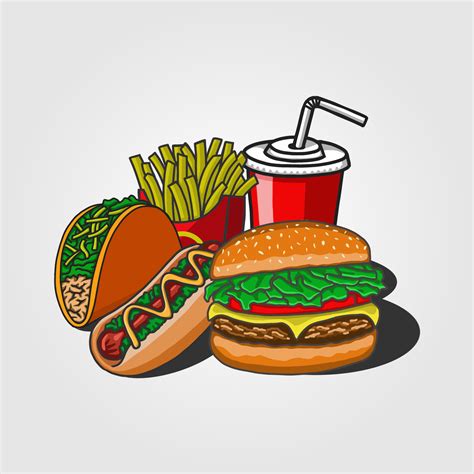 Fast Food Vector Illustration Fit For Fast Food Restaurant Graphics Or
