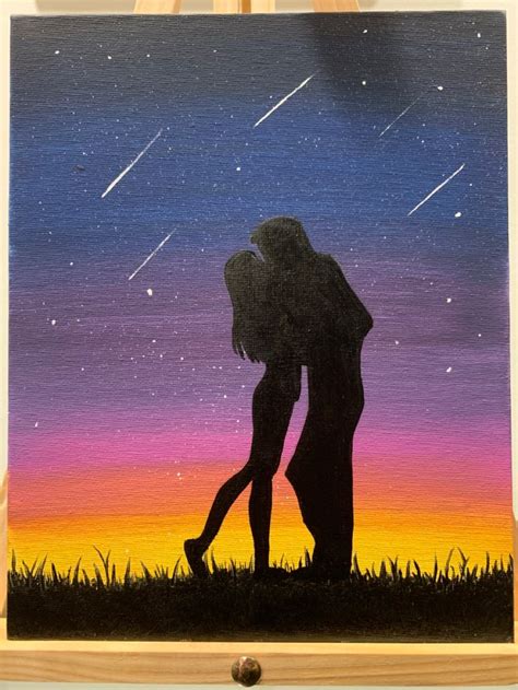 Romantic Night Acrylic Painting On Canvas