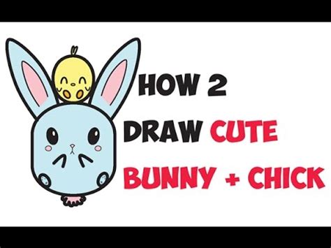 How to Draw Kawaii Animals Bunny + Chick Cute Easy Step by ... How to draw a hippopotamus.