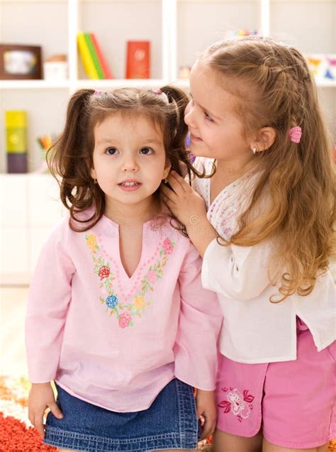Little Girls Whispering Secrets Stock Image Image Of Secret