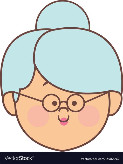 Woman Elderly Face Head Female Cartoon Royalty Free Vector
