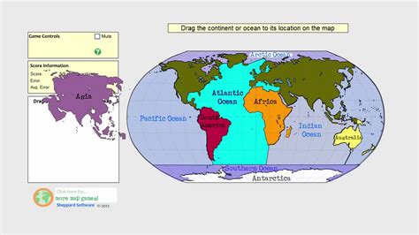 At our educational website, we have hundreds of free, online, learning games for kids. World Continents and Oceans - World Geography Level 2 -Sheppard Software - Drag and Drop - YouTube