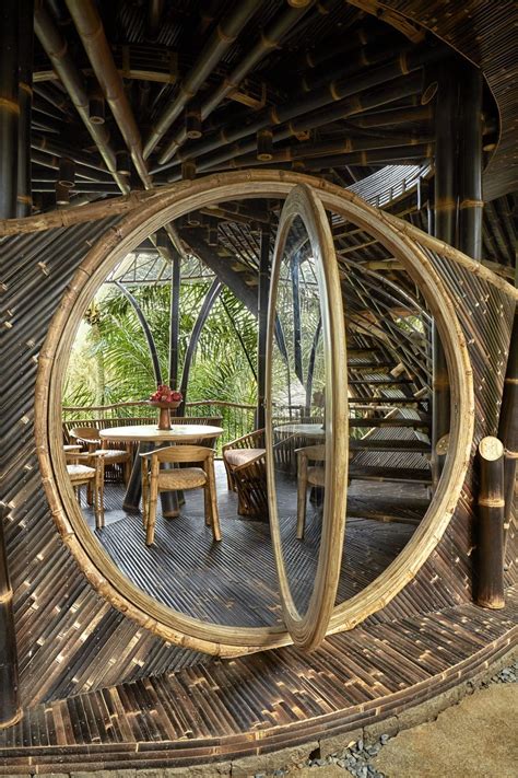 A Moon Shaped Entrance Into A Bamboo Bali Villa Bamboo Architecture