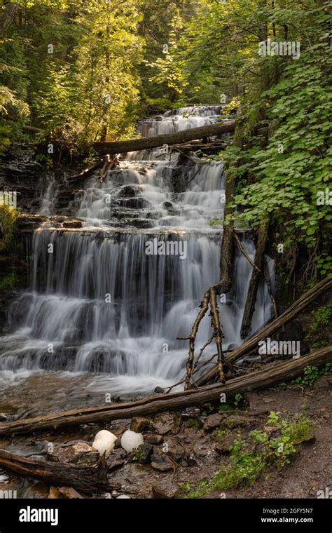 Wagner Falls In Munising Michigan Stock Photo Alamy