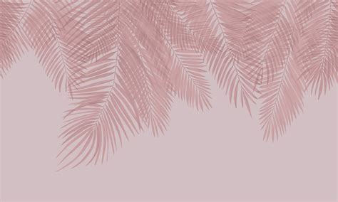 Hanging Palm Leaves Pink High Quality Wall Murals With Free