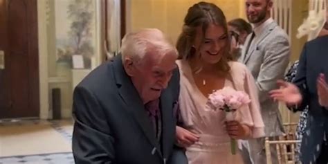 bride opts for flower grandad instead of flower girl at wedding for super special reason
