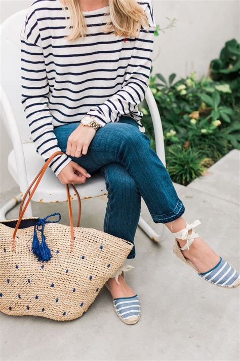 Blue And White Summer Stripes In Los Angeles Spring Outfits Preppy