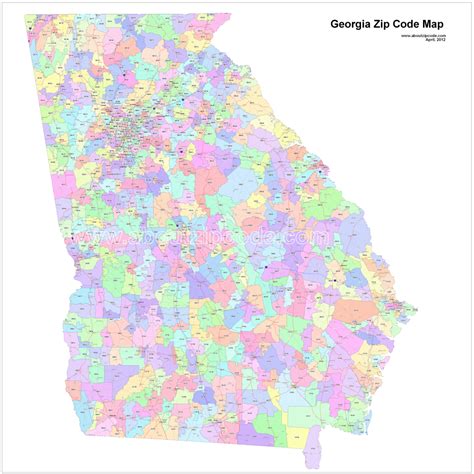Printable Georgia Zip Code Map