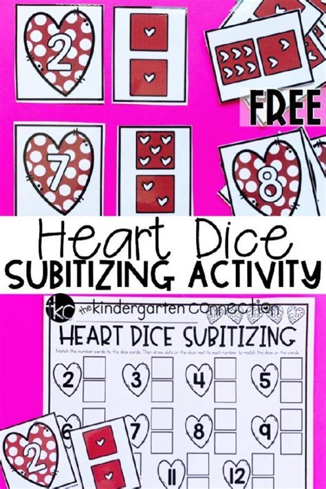 Valentines Day Subitizing Game Valentine Math Kindergarten
