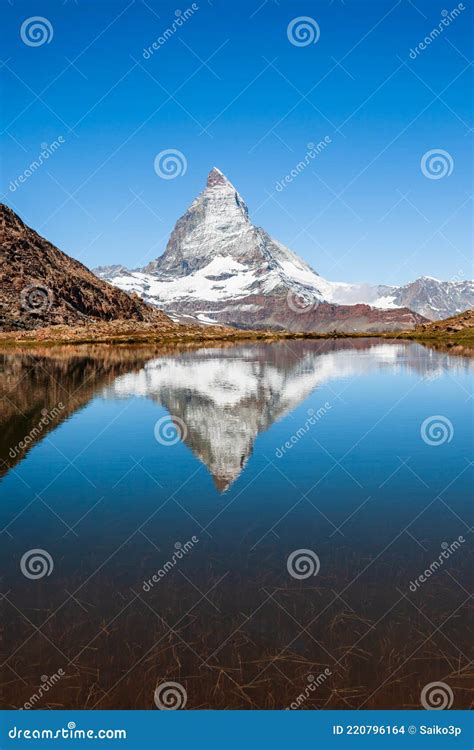 Riffelsee Lake And Matterhorn Switzerland Stock Photo Image Of Gornergrat Reflection