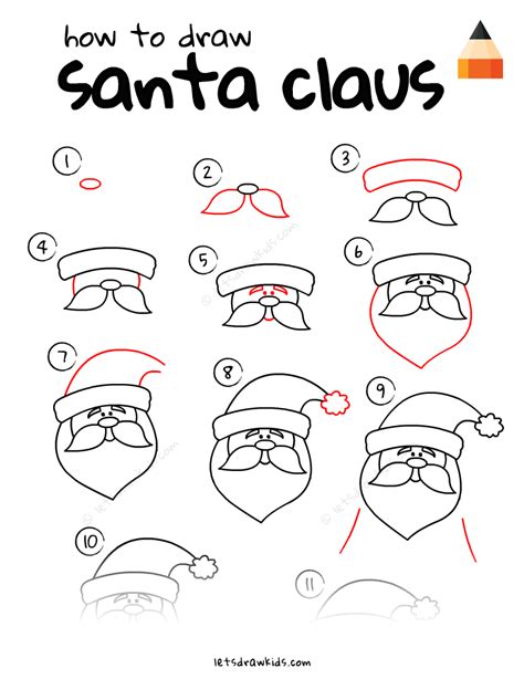 Easy Step By Step Cartoon Easy Step By Step Santa Claus Drawing Draw