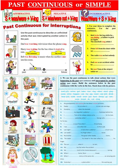 Worksheets Past Simple And Continuous Best Worksheet E