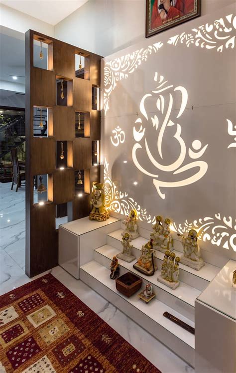 Some families love praying together and the family at this #livspacehome wanted a space large enough to accommodate everyone. Mandir for home: 7 best Temple designs for your living ...