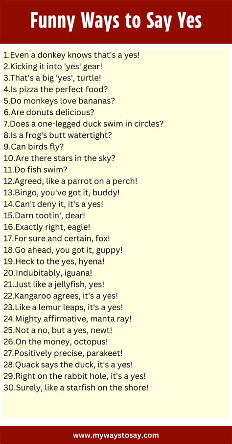 170 Creative And Funny Ways To Say Yes 2024