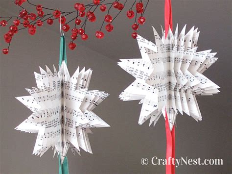 Diy Sheet Music Christmas Tree Ornaments Crafty Nest