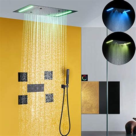 Dulabrahe 14 X 20 Rain Shower System Faucet Set For Bathroom Led
