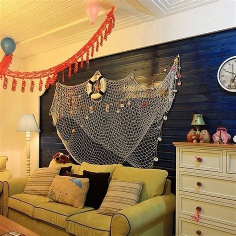Get an oceanside feel inside your home with these nautical design ideas from karen sealy. Fish Net Hanging Decorative Home Decor Nautical Fishing ...