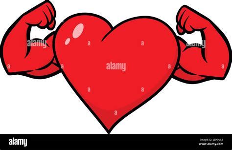 Heart With Strong Arms A Cartoon Illustration Of A Heart With Strong