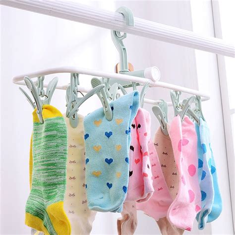 12 Clip Folding Drying Rack Underwear Socks Clip Multi Functional