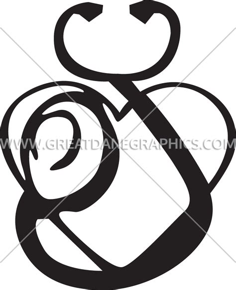 Library Of Heart Stethoscope Graphic Black And White Black