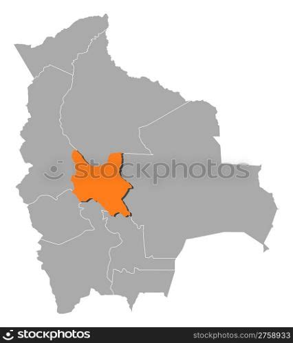 Map Of Bolivia Cochabamba Highlighted Political Map Of Bolivia With