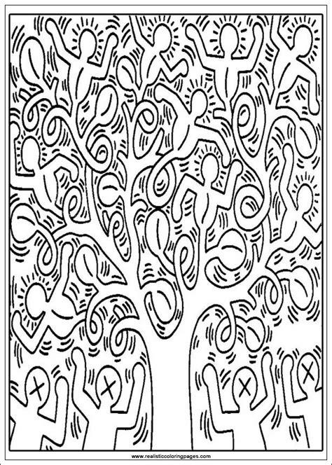 Keith haring 6 pop art coloring pages for adults just color. Keith Haring Arts Printable Coloring Pages | Realistic ...