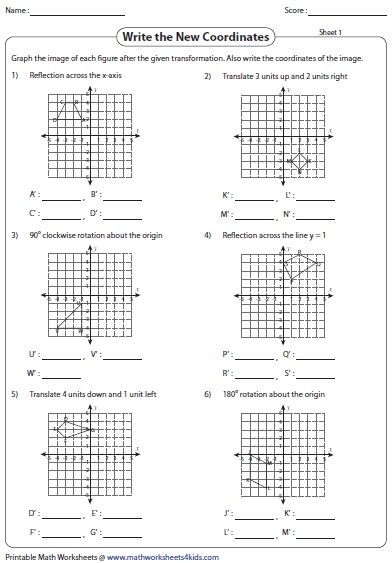 8th Grade Math Transformations Worksheet Transformation