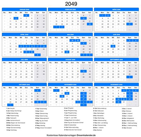 Kalender 2049
