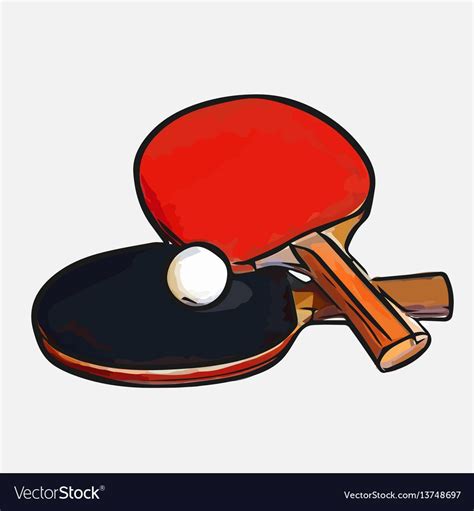 Rackets Ball Table Tennis Royalty Free Vector Image Aff Table