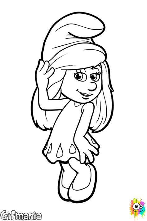 Come give color and life to this fun picture! smuf ette colring pages | coloring page of smurfette with ...