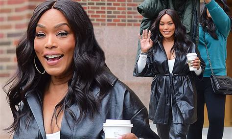 Angela Bassett 61 Stuns In Leather Ensemble As Her Stylist Protects Her Flawless Hair In Nyc