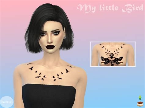 The Sims Resource My Little Bird Tattoo By Tiramisims Sims 4 Downloads