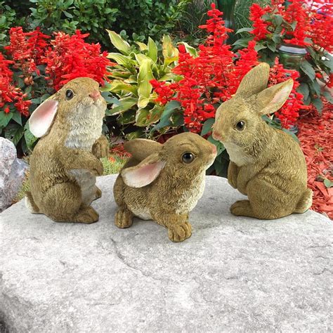 Design Toscano The Bunny Den Rabbits Garden Animal Statues 5 Inch Set