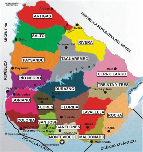 Argentina Uruguay Mapa Ilustración De Mapa Administrativo Y Político