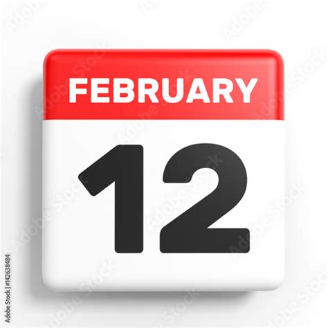 February 12 Calendar On White Background Buy This Stock