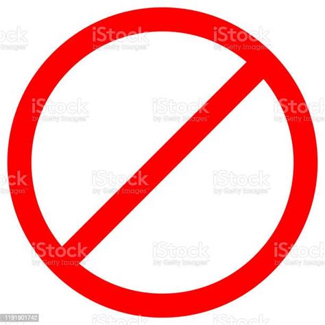 No Sign Empty Red Crossed Out Circlenot Allowed Signblank Prohibiting