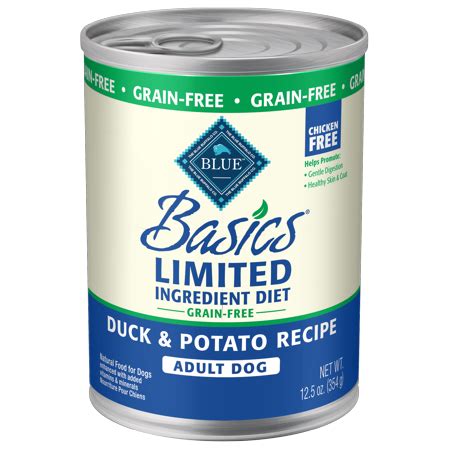 $0.98 each ($0.33/oz) 0 added. Blue Buffalo Basics Grain Free Adult Canned Dog Food, Duck ...