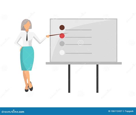 Woman Giving Information On Vector Illustration Stock Vector
