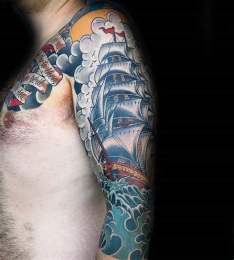 40 Nautical Sleeve Tattoos For Men Seafaring Ink Deisgn Ideas