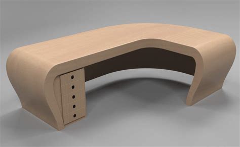 Curved Office Desk 3d Model By 3d Centric