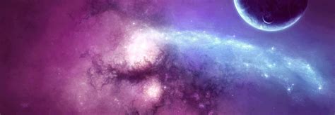 Purple And Blue Light Space Galaxy Wallpaper Planets