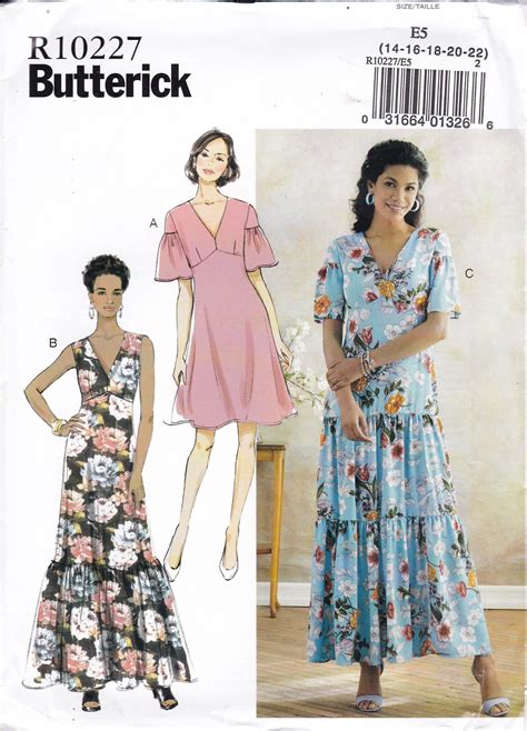 Sewing Pattern Free Us Ship Butterick 6678 10227 Tiered Maxi Mini Day