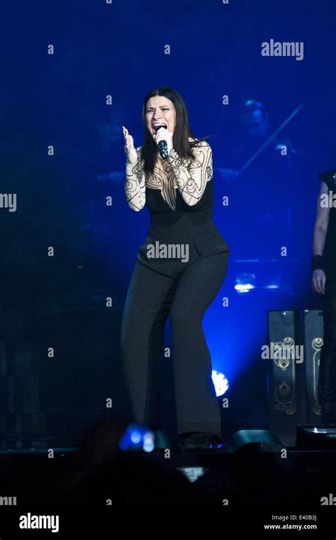 Singer Laura Pausini Performs Live On Stage For The First Concert Of