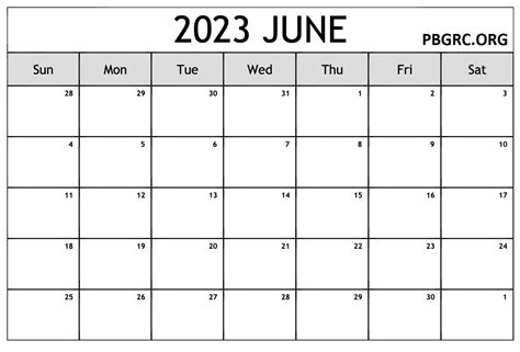 Blank June 2023 Calendar Fillable Templates With Notes